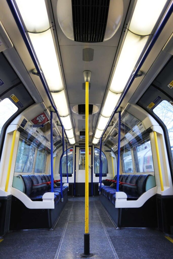Inside london underground train