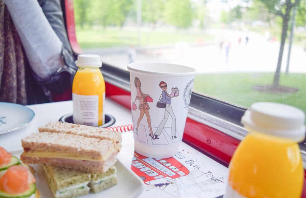 Afternoon Tea on a London bus, afternoon tea bus tour london, london afternoon tea bus tour, afternoon tea on a routemaster bus in London