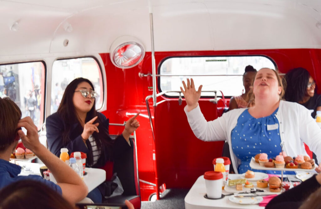 Afternoon Tea on a London bus, afternoon tea bus tour london, london afternoon tea bus tour, afternoon tea on a routemaster bus in London