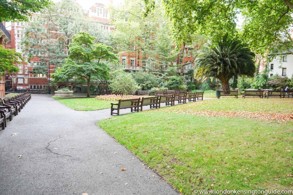 Mount Street Gardens is a peaceful beauty spot in London Mayfair and a sheltered place with a conducive microclimate where near-tender plants flourish.
