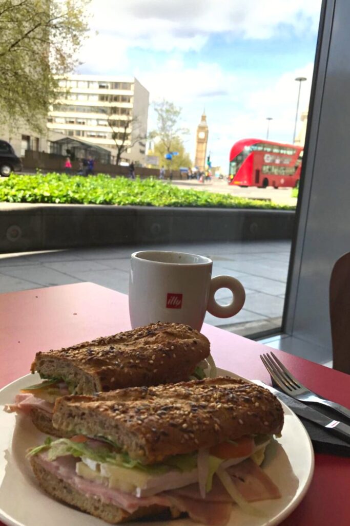 Guide to cool places to grab a bite to eat in cafes near London Eye so you can recharge before seeing more of London.
