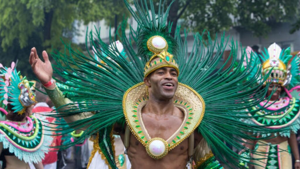 Discover interesting facts about Notting Hill Carnival, Europe's biggest street festival! From its origins in the 1960s to its colourful costumes and Caribbean-inspired music, learn what makes this annual event in London so special. #nottinghill #londoncarnival #summerinlondon #summercarnival #nottinghillcarnival | Things To Do In Summer In London | Notting Hill Carnival London | Notting Hill Carnival Outfit | Notting Hill carnival Asethetic | Things To Do In London | London Travel
