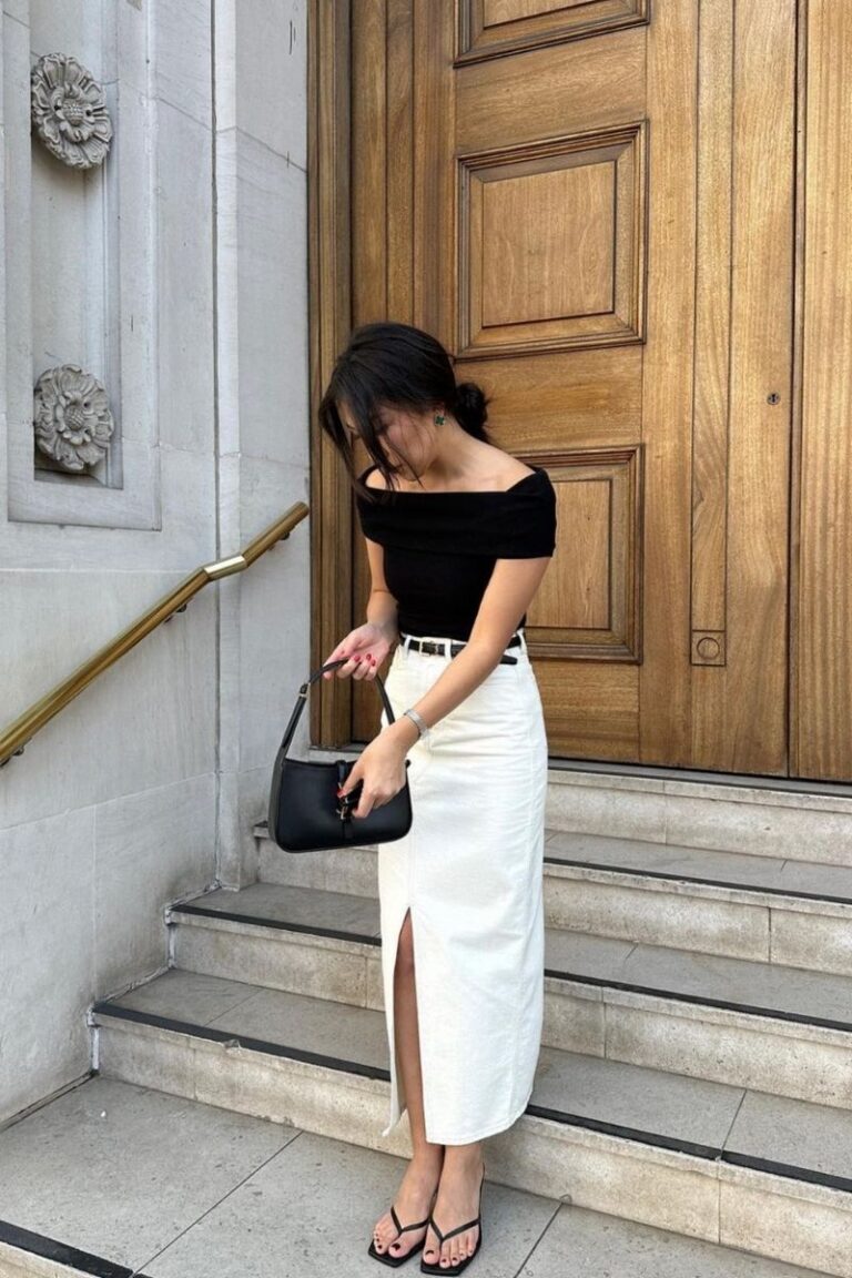 White Denim Skirt main image 0