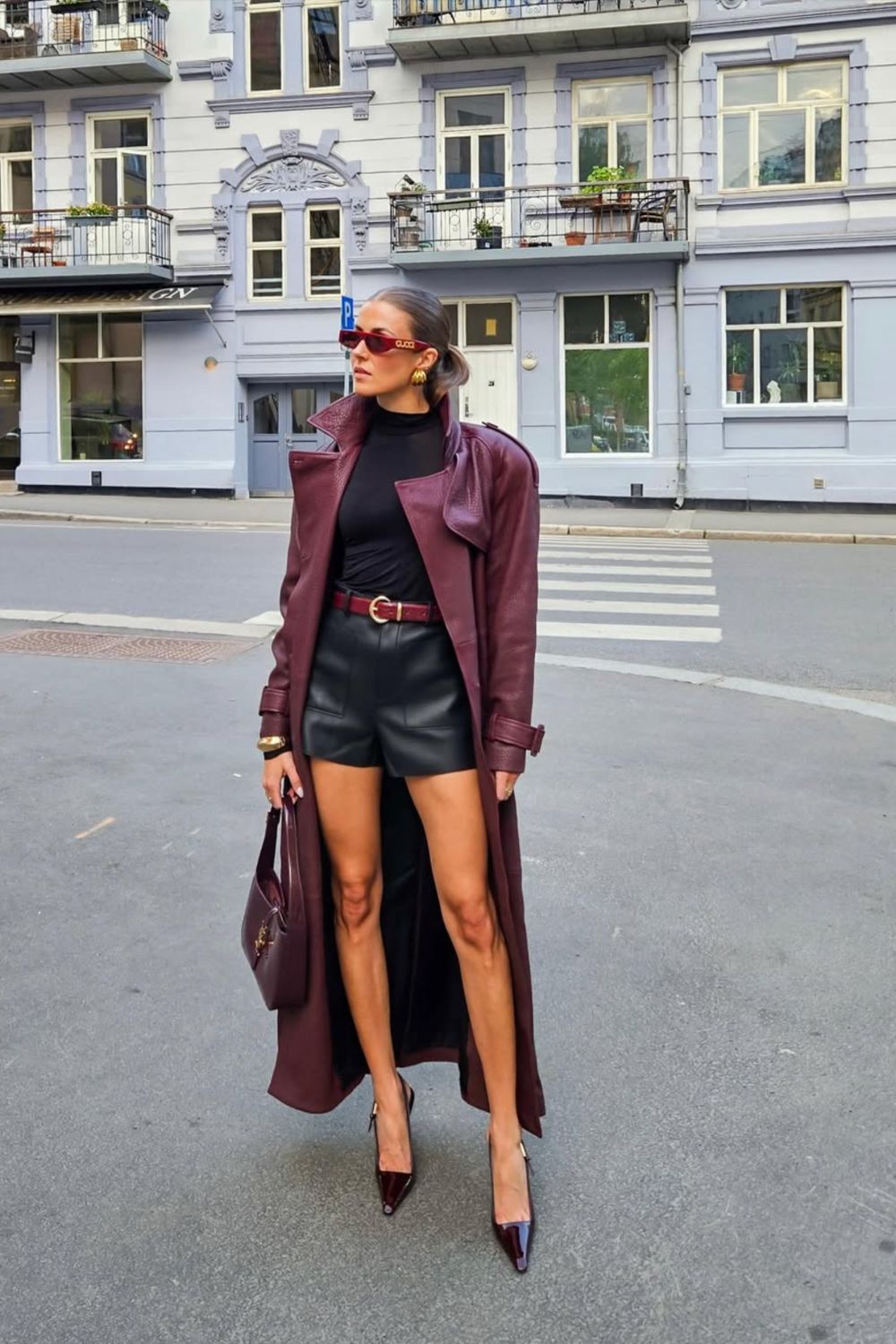 Discover chic burgundy leather jacket outfit ideas for every occasion. From casual denim looks to bold monochrome sets and elegant evening styles, get inspired to style this timeless statement piece. Leather Jacket Burgundy, How To Style Burgundy Leather Jacket, Ysl Burgundy Leather Jacket, Saint Laurent Burgundy Leather Jacket, Burgundy Suede Leather Jacket
