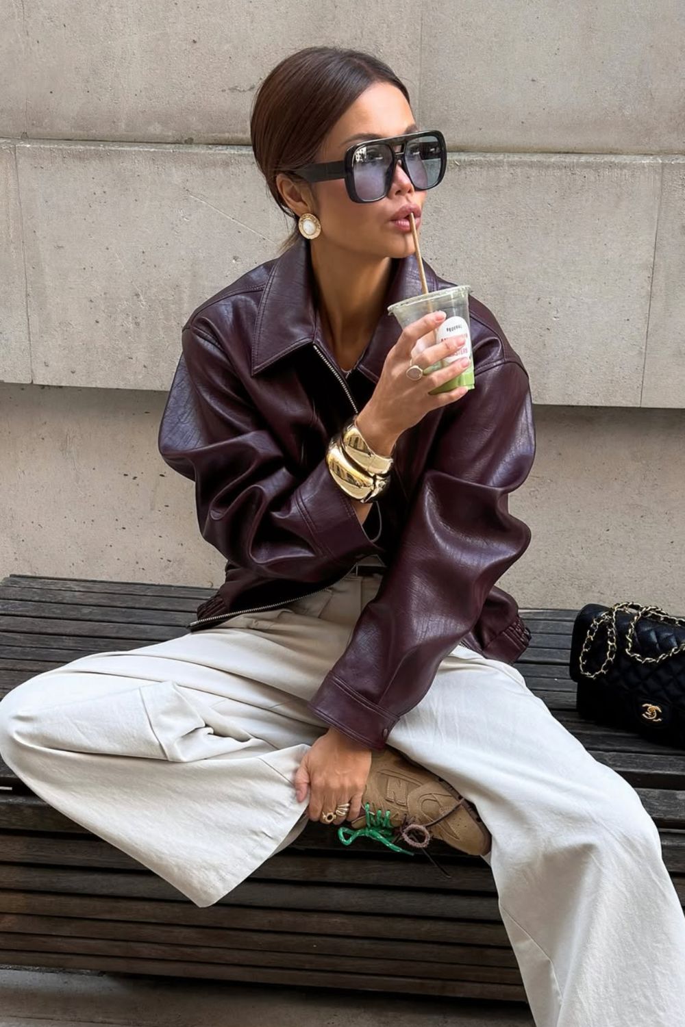 Discover 30+ chic leather jacket outfit ideas to style this season. From classic black and brown to bold colors and vintage suede, these looks will inspire effortless street style, casual chic, and polished layering. Perfect for everyday wear or statement fashion moments. Red Leather Jacket Outfit, Black Leather Jacket Outfit, Long Leather Jacket Outfit, Burgundy Leather Jacket, Cropped Leather Jacket Outfit, White Leather Jacket Outfit, Green Leather Jacket, Winter, Outfit With Leather Jacket