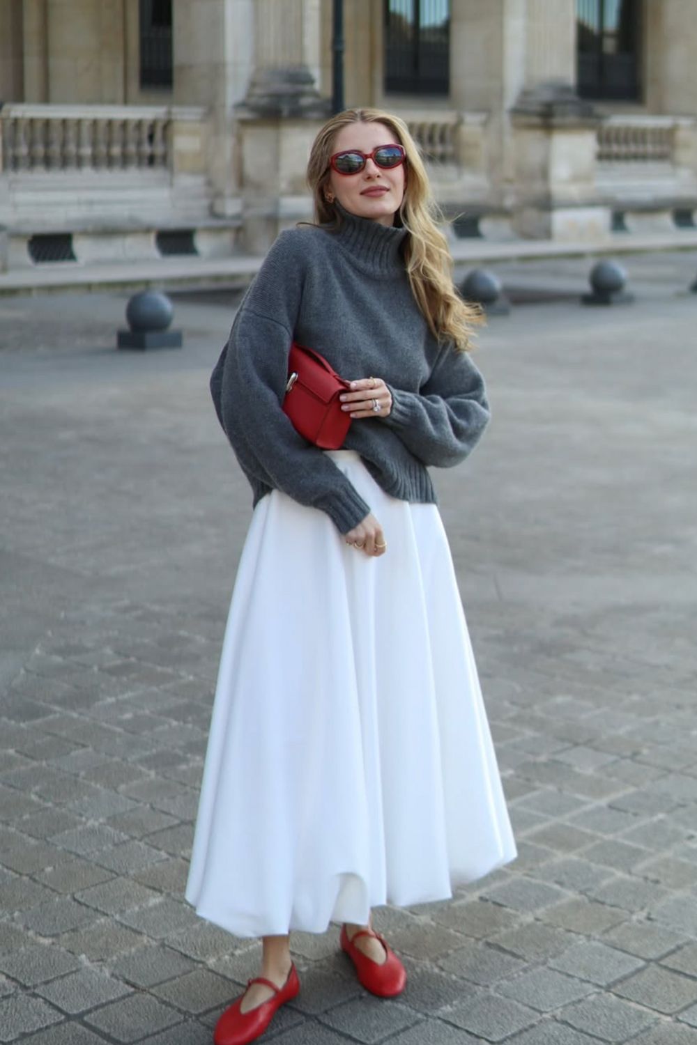 Discover 40 chic red flats outfit ideas that prove this bold shoe can be styled for casual days, workwear, and dressy looks. From denim pairings to dresses and tailored trousers, get inspired to wear red flats with confidence and elevate any outfit effortlessly.Red Ballet Flats Outfit, Red Flats Outfit, Red Flats Outfit Aesthetic, Work Attire, Red Ballerina Flats Outfit, Red Mesh Flats Outfit, Red Ganni Flats Outfit, Red Mary Jane Flats Outfit, Red Flats Outfit Summer, Winter, Fall
