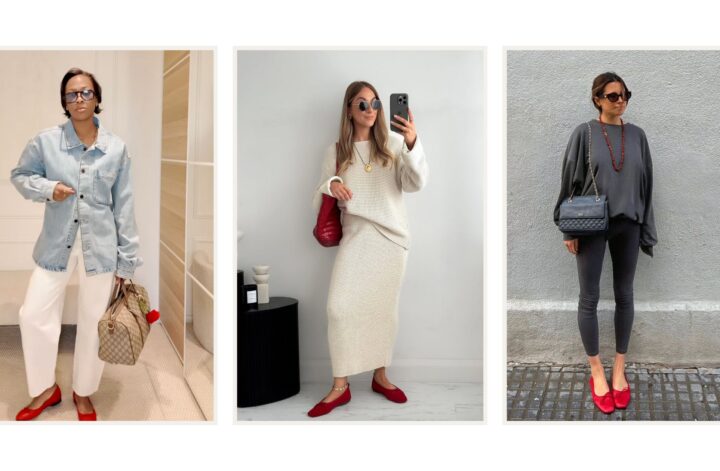 Discover 40 chic red flats outfit ideas that prove this bold shoe can be styled for casual days, workwear, and dressy looks. From denim pairings to dresses and tailored trousers, get inspired to wear red flats with confidence and elevate any outfit effortlessly.Red Ballet Flats Outfit, Red Flats Outfit, Red Flats Outfit Aesthetic, Work Attire, Red Ballerina Flats Outfit, Red Mesh Flats Outfit, Red Ganni Flats Outfit, Red Mary Jane Flats Outfit, Red Flats Outfit Summer, Winter, Fall