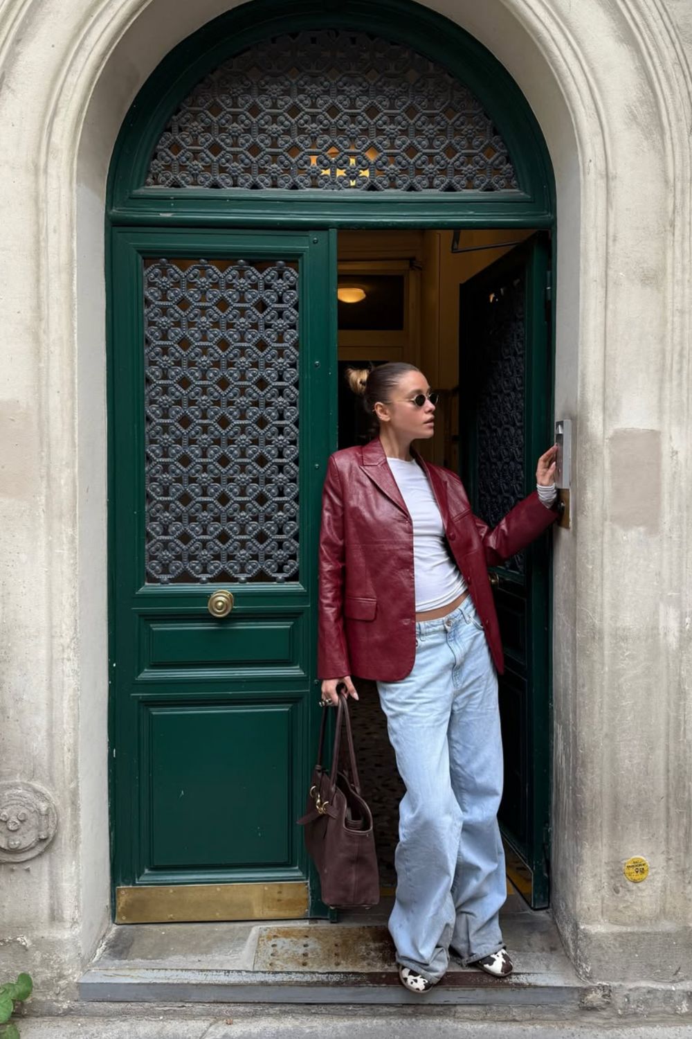 Discover 32 stylish red leather jacket outfit ideas that prove this bold piece is more versatile than you think. From chic monochrome looks to casual denim pairings and dressy night-out styles, these outfits will inspire you to wear your red leather jacket with confidence. Red Leather Jacket Outfit Aesthetic, Dark Red Leather Jacket Outfit, Cherry Red, Long Red Leather, Winter, Outfit With Red Leather Jacket, Red Dress Leather Jacket, Vintage Red Leather Jacket, Cropped Red Leather Jacket Outfit