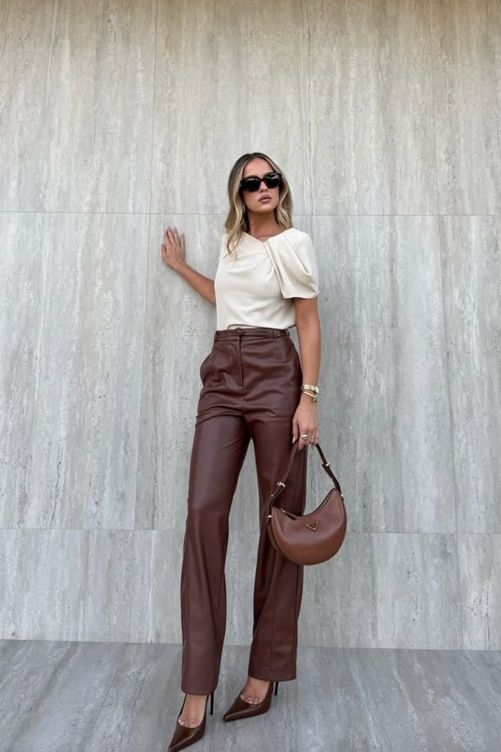 Discover chic brown leather pants outfit ideas for every occasion — from casual daytime looks to elevated evening styles. Learn how to style brown leather pants with blazers, knits, and statement coats for an effortlessly polished, fashion-forward vibe this season. Brown Leather Pants Outfit, Night, Leather Brown Pants Outfit, Brown Leather Pants Outfit Casual, Brown Leather Pants Outfit Winter, Brown Faux, Dark Brown, Light Brown, Work, Brown Leather Pants Outfit Fall Discover chic brown leather pants outfit ideas for every occasion — from casual daytime looks to elevated evening styles. Learn how to style brown leather pants with blazers, knits, and statement coats for an effortlessly polished, fashion-forward vibe this season. Brown Leather Pants Outfit, Night, Leather Brown Pants Outfit, Brown Leather Pants Outfit Casual, Brown Leather Pants Outfit Winter, Brown Faux, Dark Brown, Light Brown, Work, Brown Leather Pants Outfit Fall