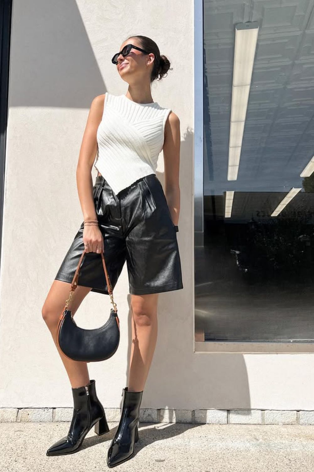 Discover 20 chic leather shorts outfit ideas for every season — from casual daytime looks to elevated evening styles. Learn how to style leather shorts with blazers, knits, boots, and heels for effortlessly cool, fashion-forward outfits you'll want to recreate. Leather Shorts Outfit, Black Leather Shorts Outfit, Leather Shorts Outfit Black Women, Leather Shorts Outfit Going Out, Black Leather Shorts, Brown Leather Shorts Outfit, Black Leather Shorts Outfit Night, Faux Leather Shorts Outfit, Leather Shorts Outfit Winter, Leather Shorts And Tights Outfit, Leather Shorts And Boots Outfit, Leather Shorts Outfit Baddie, Outfits With Leather Shorts, Leather Mini Shorts Outfit, How To Style Leather Shorts Discover 20 chic leather shorts outfit ideas for every season — from casual daytime looks to elevated evening styles. Learn how to style leather shorts with blazers, knits, boots, and heels for effortlessly cool, fashion-forward outfits you'll want to recreate. Leather Shorts Outfit, Black Leather Shorts Outfit, Leather Shorts Outfit Black Women, Leather Shorts Outfit Going Out, Black Leather Shorts, Brown Leather Shorts Outfit, Black Leather Shorts Outfit Night, Faux Leather Shorts Outfit, Leather Shorts Outfit Winter, Leather Shorts And Tights Outfit, Leather Shorts And Boots Outfit, Leather Shorts Outfit Baddie, Outfits With Leather Shorts, Leather Mini Shorts Outfit, How To Style Leather Shorts