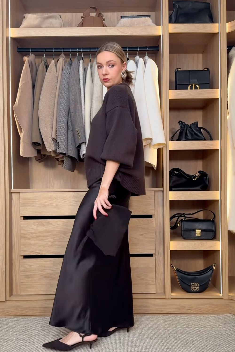 Discover chic brown satin skirt outfit ideas — from cozy knits and tailored blazers to sporty sneakers and elegant heels. Perfect for fall or winter, these looks show how to style a satin skirt for casual days or polished evenings. Discover chic brown satin skirt outfit ideas — from cozy knits and tailored blazers to sporty sneakers and elegant heels. Perfect for fall or winter, these looks show how to style a satin skirt for casual days or polished evenings.Satin Brown Skirt Outfit, Brown Satin Skirt Outfit Summer, Brown Satin Midi Skirt Outfit, Brown Satin Skirt Outfit Winter, Brown Satin Maxi Skirt Outfit
