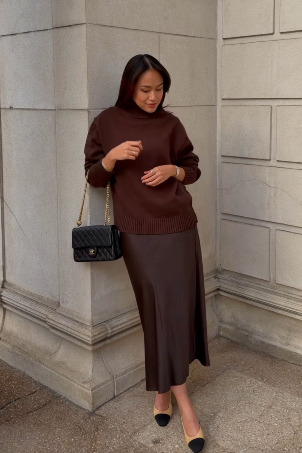 Discover chic brown satin skirt outfit ideas — from cozy knits and tailored blazers to sporty sneakers and elegant heels. Perfect for fall or winter, these looks show how to style a satin skirt for casual days or polished evenings. Discover chic brown satin skirt outfit ideas — from cozy knits and tailored blazers to sporty sneakers and elegant heels. Perfect for fall or winter, these looks show how to style a satin skirt for casual days or polished evenings.Satin Brown Skirt Outfit, Brown Satin Skirt Outfit Summer, Brown Satin Midi Skirt Outfit, Brown Satin Skirt Outfit Winter, Brown Satin Maxi Skirt Outfit