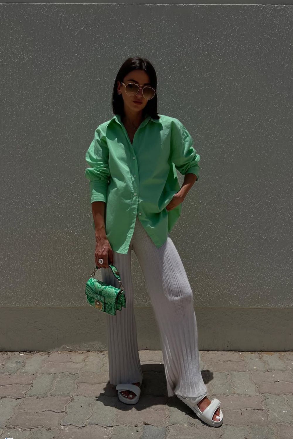 Discover chic and effortless green shirt outfit ideas, from casual summer looks to polished city style. Get inspiration on how to pair green shirts with skirts, shorts, trousers, and accessories for any season. Perfect for Pinterest styling.Olive Green Shirt Outfit, Green Long Sleeve Shirt Outfit, Dark Green Shirt Outfit, Light Green Shirt Outfit, Green Shirt Outfit Ideas, Olive Green Shirt Outfit Women, Green Button Down Shirt Outfit, Green Satin Shirt Outfit, Lime Green Shirt Outfit, Mint Green Shirt Outfit, Green Oversized Shirt Outfit, Emerald Green Shirt Outfit