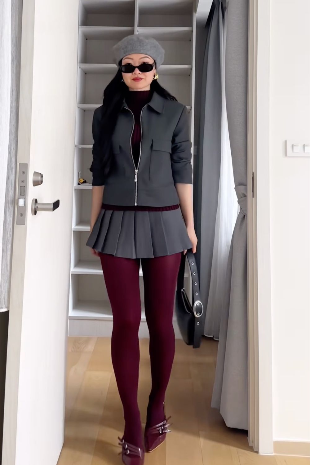 Discover 30+ chic grey mini skirt outfit ideas, from preppy layered looks to cozy knits and street-style classics. Get styling tips, seasonal inspiration, and trendy ways to wear a grey mini skirt all year round. Grey Mini Skirt Outfit Winter, Mini Grey Skirt Outfit, Grey Pleated Mini Skirt Outfit, Grey Mini Skirt Outfit Summer, Grey Mini Skirt Outfit Black Women, Grey Mini Skirt Outfit Aesthetic, Grey Pleated Skirt Outfit, Grey Satin Skirt Outfit, Grey Midi Skirt Outfit, Grey Midi Skirt Outfit