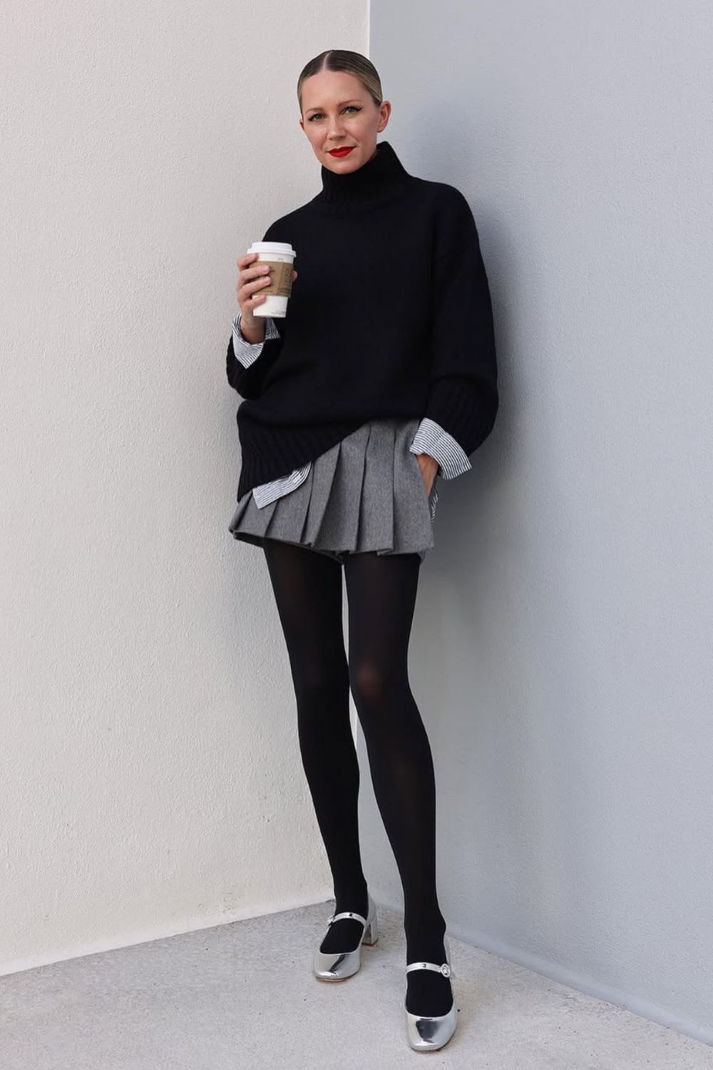 Discover 30+ chic grey mini skirt outfit ideas, from preppy layered looks to cozy knits and street-style classics. Get styling tips, seasonal inspiration, and trendy ways to wear a grey mini skirt all year round. Grey Mini Skirt Outfit Winter, Mini Grey Skirt Outfit, Grey Pleated Mini Skirt Outfit, Grey Mini Skirt Outfit Summer, Grey Mini Skirt Outfit Black Women, Grey Mini Skirt Outfit Aesthetic, Grey Pleated Skirt Outfit, Grey Satin Skirt Outfit, Grey Midi Skirt Outfit, Grey Midi Skirt Outfit