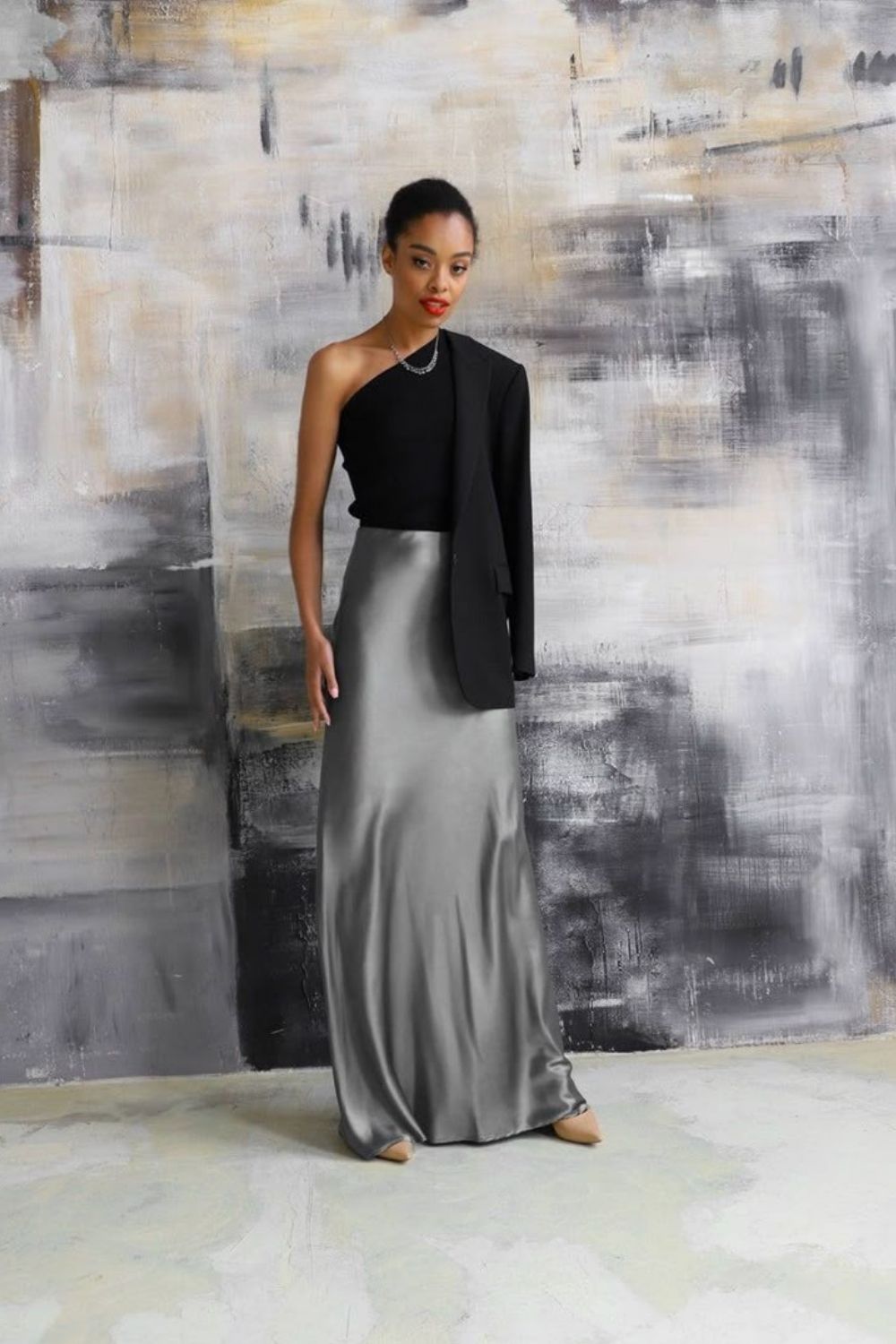 Chic grey satin skirt outfit ideas for every season. Discover how to style a grey satin skirt with knits, blazers, shirts, sneakers, and heels for effortless, elegant, everyday looks. Grey Satin Skirt Outfit, Long Satin Skirt Outfit, Satin Skirt Outfit Classy, Satin Skirt Outfit Winter, Satin Skirt Outfit Summer, Satin Maxi Skirt Outfit, Satin Skirt Outfit Casual, Satin Skirt Outfit Hijab, Satin Skirt Outfit Elegant, Satin Skirt Winter Outfit, Maxi Satin Skirt Outfit, Midi Satin Skirt Outfit, Satin Long Skirt Outfit Chic grey satin skirt outfit ideas for every season. Discover how to style a grey satin skirt with knits, blazers, shirts, sneakers, and heels for effortless, elegant, everyday looks. Grey Satin Skirt Outfit, Long Satin Skirt Outfit, Satin Skirt Outfit Classy, Satin Skirt Outfit Winter, Satin Skirt Outfit Summer, Satin Maxi Skirt Outfit, Satin Skirt Outfit Casual, Satin Skirt Outfit Hijab, Satin Skirt Outfit Elegant, Satin Skirt Winter Outfit, Maxi Satin Skirt Outfit, Midi Satin Skirt Outfit, Satin Long Skirt Outfit