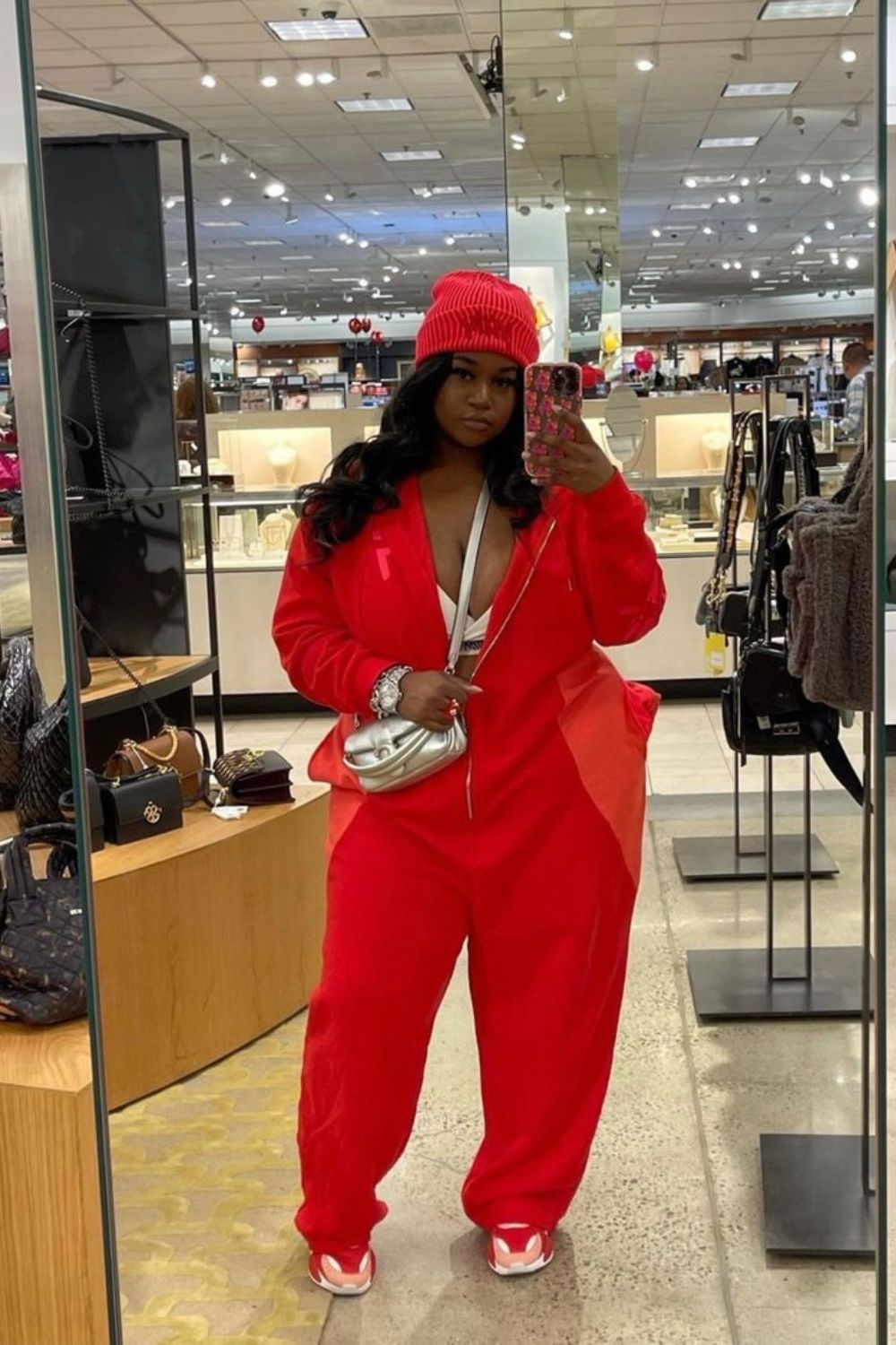 Outfit ideas you’ll actually want to wear. Discover how to style red sweatpants for casual days, street style moments, and elevated off-duty looks with ease. Red Sweatpants Outfit, Dark Red Sweatpants Outfit, Red Brandy Sweatpants Outfit, Red Nike Sweatpants Outfit, Baggy Sweatpants Outfit, Wide Leg Sweatpants Outfit, Cute Sweatpants Outfit, Sweatpants Outfit For School, Cargo Sweatpants Outfit, Outfit Ideas Sweatpants, Nike Sweatpants Outfit, Sweatpants Outfit Black Women, Sweatpants Outfit Winter, Sweatpants Outfit Aesthetic, Flare Sweatpants Outfit