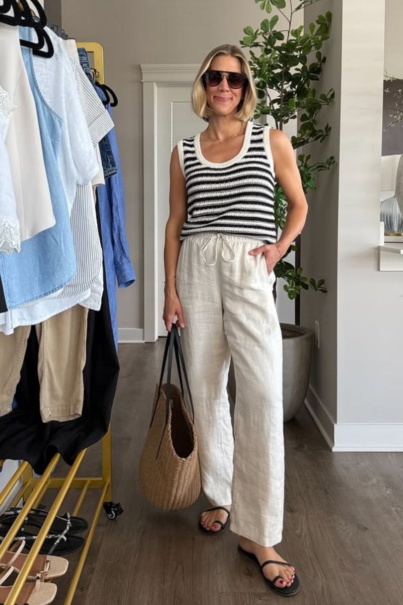 Discover chic and effortless ways to style beige linen pants with these versatile outfit ideas. From casual daytime looks to elevated, polished ensembles, this guide breaks down how to wear linen pants with ease, including styling tips, outfit inspiration, and must-have accessories to complete every look. Beige Linen Pants Outfit, Beige Linen Pants Outfit Summer, Beige Linen Pants Outfit Women Summer, Beige Linen Pants Outfit Summer Casual, Beige Linen Pants Outfit Casual, Beige Linen Pants Outfit Hijab, Beige Linen Pants Outfit Spring, Beige Linen Pants Green Shirt Outfit, Beige Linen Pants Outfit Work, Beige Linen Pants Styling, Beige Linen Pants With Black Top, With White Top, With Blue Shirt, With Pink Shirt, With Green Top With Sweater Discover chic and effortless ways to style beige linen pants with these versatile outfit ideas. From casual daytime looks to elevated, polished ensembles, this guide breaks down how to wear linen pants with ease, including styling tips, outfit inspiration, and must-have accessories to complete every look. Beige Linen Pants Outfit, Beige Linen Pants Outfit Summer, Beige Linen Pants Outfit Women Summer, Beige Linen Pants Outfit Summer Casual, Beige Linen Pants Outfit Casual, Beige Linen Pants Outfit Hijab, Beige Linen Pants Outfit Spring, Beige Linen Pants Green Shirt Outfit, Beige Linen Pants Outfit Work, Beige Linen Pants Styling, Beige Linen Pants With Black Top, With White Top, With Blue Shirt, With Pink Shirt, With Green Top With Sweater