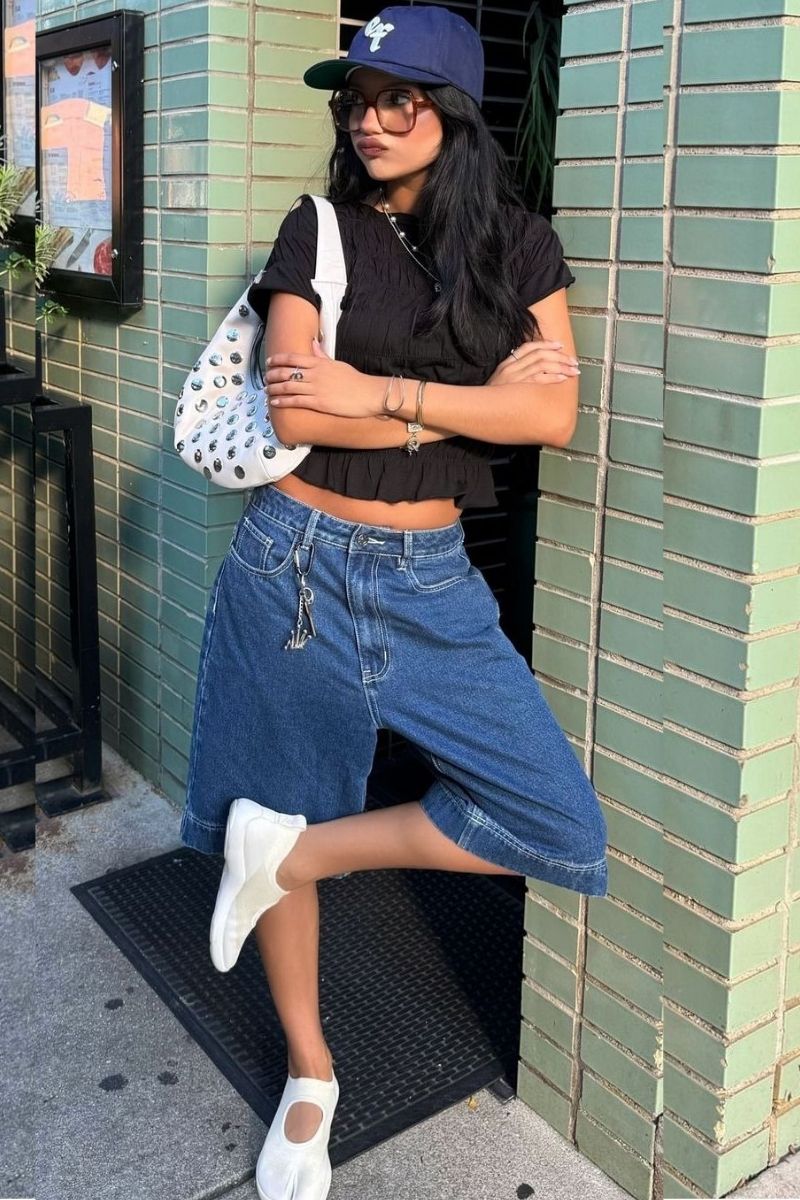 Discover chic and effortless blue denim shorts outfit ideas you can wear all summer long. From polished blazer looks to casual tees, coastal styles, and elevated basics, these outfits show you exactly how to style denim shorts for any occasion with modern, flattering pieces and accessories. Blue Denim Shorts Outfit, Blue Denim Shorts Outfit Summer, Blue Denim Shorts Outfits Women, Blue Denim Shorts Outfit Summer Casual, Blue Denim Shorts Outfit Ideas, Blue Denim Shorts Outfit Ideas, Blue Denim Shorts Fit, Blue Denim Shorts Outfit Aesthetic, Blue Denim Shorts Styling Ideas