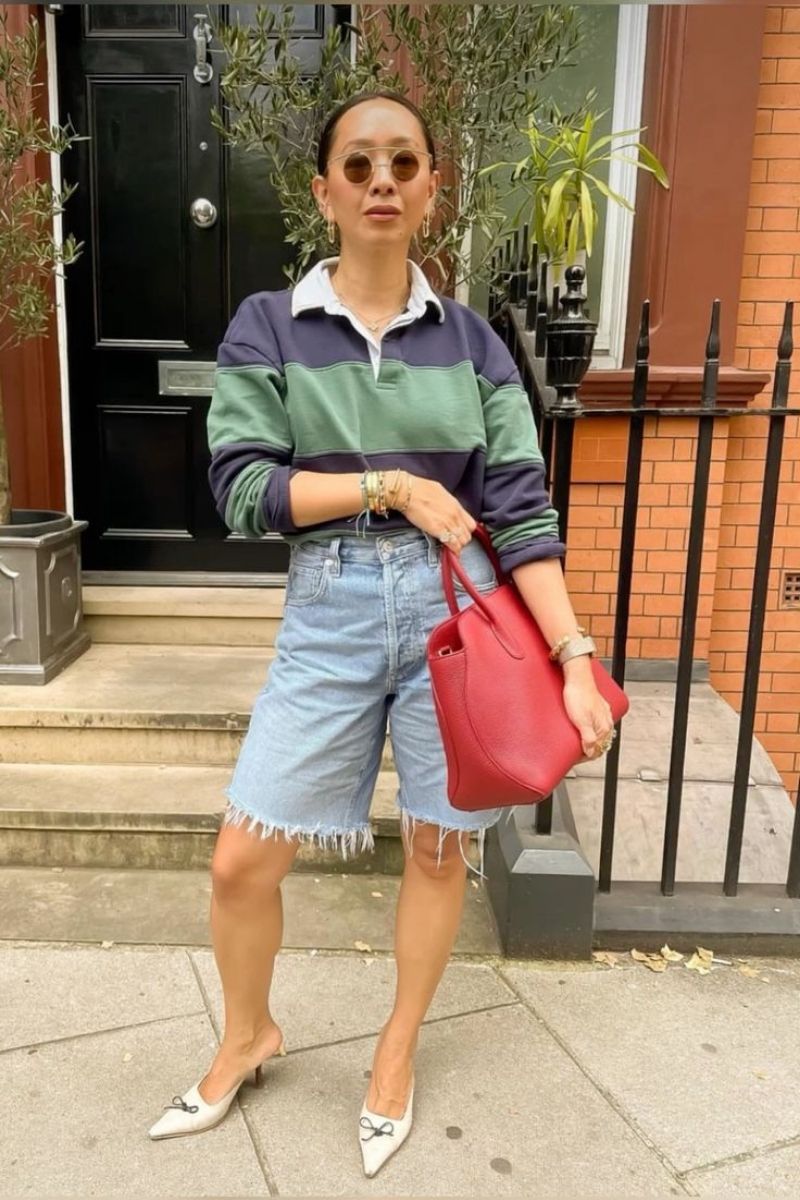 Discover chic and effortless blue denim shorts outfit ideas you can wear all summer long. From polished blazer looks to casual tees, coastal styles, and elevated basics, these outfits show you exactly how to style denim shorts for any occasion with modern, flattering pieces and accessories. Blue Denim Shorts Outfit, Blue Denim Shorts Outfit Summer, Blue Denim Shorts Outfits Women, Blue Denim Shorts Outfit Summer Casual, Blue Denim Shorts Outfit Ideas, Blue Denim Shorts Outfit Ideas, Blue Denim Shorts Fit, Blue Denim Shorts Outfit Aesthetic, Blue Denim Shorts Styling Ideas