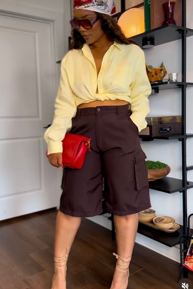 Looking for stylish ways to wear brown shorts? Discover chic brown shorts outfit ideas you can easily recreate, from tailored bermuda looks to casual everyday styling. Whether you’re dressing for brunch, travel, or summer days out, these outfit ideas will help you look effortlessly polished and put together.&nbsp;Brown Shorts With Boots, Brown Shorts With Black Top, Brown Shorts With Belt, Brown Shorts With White Top, Brown Shorts With Black Boots, Brown Shorts With Top, What To Wear With Chocolate Brown Shorts, What Color Shirt To Wear With Brown Shorts, What Shirt Goes With Brown Shorts, What Goes With Brown Shorts, What To Pair Brown Shorts With, Brown Shorts Outfit Summer, Brown Shorts Outfits Women Summer, Brown Shorts Outfit Casual, Club Outfit, Brown Shorts Outfit Ideas
