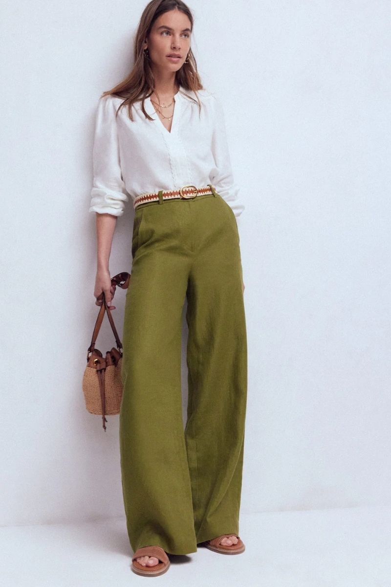Discover effortlessly chic ways to style green linen pants with these versatile outfit ideas. From casual everyday looks to elevated summer styling, explore flattering silhouettes, color pairings, and must-have accessories to create polished, breathable outfits perfect for warm-weather dressing. Green Linen Pants Outfit, Green Linen Pants Outfit Summer, Green Linen Pants Outfit Work, Green Linen Pants Outfit Spring, Green Linen Pants Outfit Ideas, Green Linen Pants Outfit Winter, Green Linen Pants Outfit Casual, Green Linen Pants Black Shirt, Green Linen Pants Outfit Beach, Green Linen Pants Outfit Fall, Green Linen Pants With White Shirt, Green Linen Pants With Black Top, With Sweater, With Sneakers, With Jean Jacket, With Blue Shirt, With Blazer, Green Linen Pants With White Top