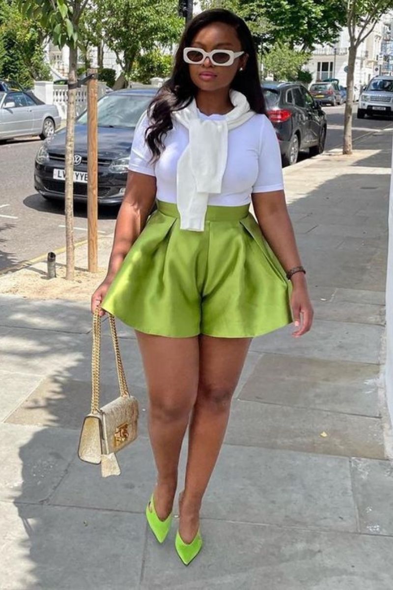 Discover chic and effortless green shorts outfit ideas you’ll want to wear all season long. From tailored looks to casual street style, this guide shows you exactly how to style green shorts with confidence using color pairing tips, accessories, and elevated outfit inspiration for any occasion. What To Where With Green Shorts, What To Wear Green Shorts, What To Wear With Green And White Shorts, What To Wear With Green Shorts Outfits, What Goes With Green Shorts, What To Wear With Light Green Shorts, What Goes With Olive Green Shorts, Green Shorts With Pink Stripes Outfit, Green Shorts With White Top, Green Shorts With Boots, Green Shorts With Pink Top, Green Shorts Outfits Women, Green Shorts Outfit Ideas, Green Shorts Outfit Aesthetic, Green Shorts Fit