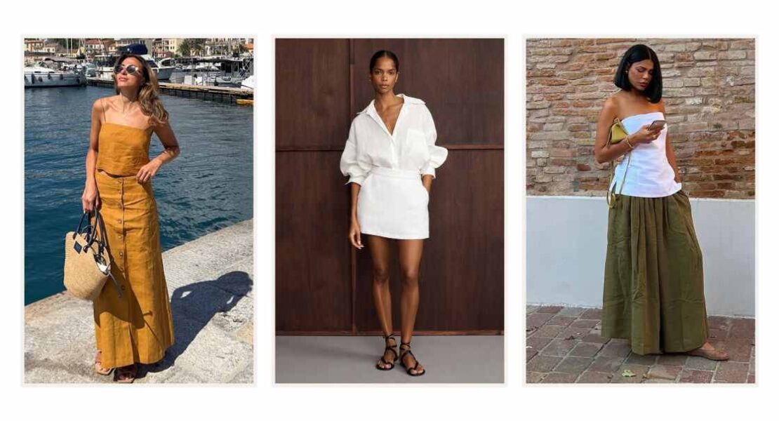 Discover the chicest linen skirt outfit ideas for every season, from effortless European summer looks to elevated casual styling. This fashion guide features elegant linen maxi skirts, relaxed midi outfits, vacation-ready styling tips, and timeless neutral combinations with sandals, woven bags, and effortless accessories for a polished, expensive-looking wardrobe. Linen Skirt With Pockets, With Sweater, With Sneakers, Linen Skirt With Belt, Linen Skirt With Slit, Linen Skirt With T-Shirt, Linen Skirt With Top, Linen Skirt With Blazer, Blue, Black, White, Beige, Short, Summer, Linen Skirt Styling, Linen Skirt Short, Linen Skirt And Top, Linen Skirt Beach Outfit, Linen Skirt Style, Linen Skirt In Fall, Linen Skirt Outfit Inspiration, Outfit Inspo White Linen Skirt, Winter
