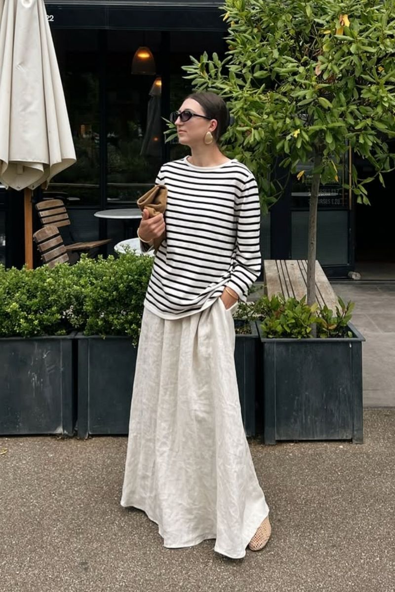 Discover chic and effortless maxi linen skirt outfit ideas you can wear all season long. From casual everyday looks to elevated, polished styling, this guide shows you exactly how to style linen skirts with modern pieces, accessories, and timeless wardrobe staples for a relaxed yet sophisticated aesthetic. Maxi Linen Skirt Outfit, Maxi Linen Skirt Outfit Summer, Maxi Linen Skirt Outfit Black, Maxi Linen Skirt Outfit Winter, Maxi Linen Skirt Black, Maxi Linen Skirt White, Maxi Linen Skirt Outfit Work, Maxi Linen Skirt Styling, Maxi Linen Skirt Pattern, Maxi Linen Skirt Aesthetic, Maxi Linen Skirt Outfit Ideas, Black, White, Pink, Blue, Beige, What To Wear With Black Linen Maxi Skirt, Linen Maxi Skirt With Slit, What To Wear With Linen Maxi Skirt, With Boots, With Sneakers Discover chic and effortless maxi linen skirt outfit ideas you can wear all season long. From casual everyday looks to elevated, polished styling, this guide shows you exactly how to style linen skirts with modern pieces, accessories, and timeless wardrobe staples for a relaxed yet sophisticated aesthetic. Maxi Linen Skirt Outfit, Maxi Linen Skirt Outfit Summer, Maxi Linen Skirt Outfit Black, Maxi Linen Skirt Outfit Winter, Maxi Linen Skirt Black, Maxi Linen Skirt White, Maxi Linen Skirt Outfit Work, Maxi Linen Skirt Styling, Maxi Linen Skirt Pattern, Maxi Linen Skirt Aesthetic, Maxi Linen Skirt Outfit Ideas, Black, White, Pink, Blue, Beige, What To Wear With Black Linen Maxi Skirt, Linen Maxi Skirt With Slit, What To Wear With Linen Maxi Skirt, With Boots, With Sneakers
