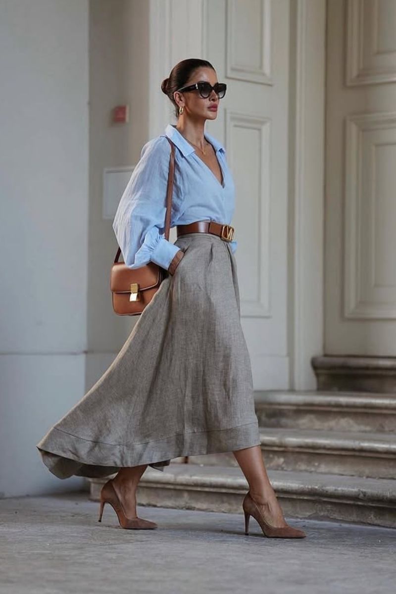 Discover the chicest linen skirt outfit ideas for every season, from effortless European summer looks to elevated casual styling. This fashion guide features elegant linen maxi skirts, relaxed midi outfits, vacation-ready styling tips, and timeless neutral combinations with sandals, woven bags, and effortless accessories for a polished, expensive-looking wardrobe. Linen Skirt With Pockets, With Sweater, With Sneakers, Linen Skirt With Belt, Linen Skirt With Slit, Linen Skirt With T-Shirt, Linen Skirt With Top, Linen Skirt With Blazer, Blue, Black, White, Beige, Short, Summer, Linen Skirt Styling, Linen Skirt Short, Linen Skirt And Top, Linen Skirt Beach Outfit, Linen Skirt Style, Linen Skirt In Fall, Linen Skirt Outfit Inspiration, Outfit Inspo White Linen Skirt, Winter