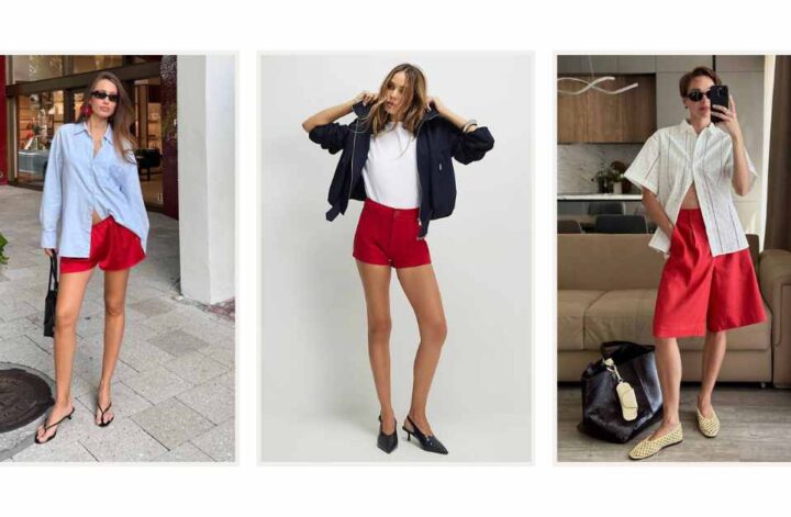 Discover chic and effortless ways to style red shorts with these fashion-forward outfit ideas. From casual everyday looks to polished, elevated ensembles, explore how to pair red shorts with blouses, shirts, and accessories for every occasion while creating stylish, confidence-boosting outfits. What To Wear W Red Shorts, What Looks Good With Red Shorts, What Matches With Red Shorts, What Color Shirt To Wear With Red Shorts, What To Wear With Red Gingham Shorts, What To Wear With Red Sport Shorts, Red Shorts With Boots, Red Shorts With Cowboy Boots, Red Shorts With Black Shirt, Red Shorts With Heels, Red Shorts Outfits Women, Red Shorts Outfit Ideas, Red Shorts Outfit Aesthetic, Red Shorts Outfit Summer Casual, Red Shorts Styling