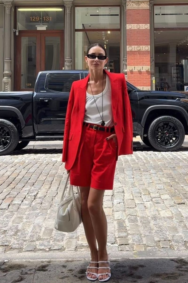 Discover chic and effortless ways to style red shorts with these fashion-forward outfit ideas. From casual everyday looks to polished, elevated ensembles, explore how to pair red shorts with blouses, shirts, and accessories for every occasion while creating stylish, confidence-boosting outfits. What To Wear W Red Shorts, What Looks Good With Red Shorts, What Matches With Red Shorts, What Color Shirt To Wear With Red Shorts, What To Wear With Red Gingham Shorts, What To Wear With Red Sport Shorts, Red Shorts With Boots, Red Shorts With Cowboy Boots, Red Shorts With Black Shirt, Red Shorts With Heels, Red Shorts Outfits Women, Red Shorts Outfit Ideas, Red Shorts Outfit Aesthetic, Red Shorts Outfit Summer Casual, Red Shorts Styling