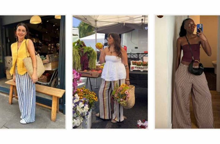 Looking for chic ways to style striped linen pants? This guide features effortlessly stylish outfit ideas, from casual everyday looks to elevated summer sets. Discover flattering combinations, styling tips, and must-have pieces to create breathable, polished outfits perfect for warm weather. Summer, Fall, Spring Work, Beige, Striped Linen Pants Outfit Office, Striped Linen Pants Fit, Pink, Striped Linen Pants Outfit Aesthetic, What To Wear With Striped Linen Pants Women, Blue And White Striped Linen Pants, What To Wear With Black And White Striped Linen Pants, What To Pair With Striped Linen Pants, What Top To Wear With Striped Linen Pants, What To Wear With Pink Striped Linen Pants, What To Wear With Blue Striped Linen Pants, Cardigan, Birkenstocks, T-shirt, Sneakers, Black Top