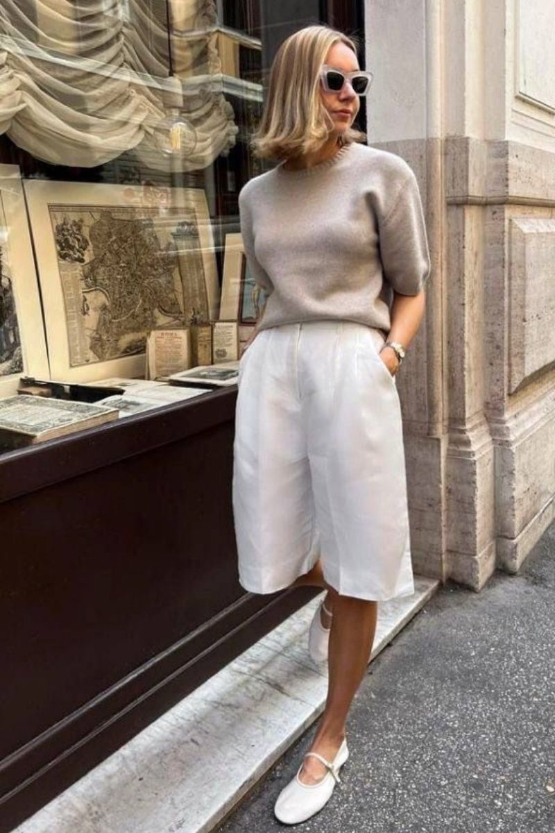 Discover chic and effortless ways to style white Bermuda shorts with these elevated outfit ideas. From tailored blazers and relaxed button-downs to statement tops and minimalist basics, this guide shows you how to create polished, on-trend looks for any occasion all summer long. White Bermuda Shorts Outfit Summer, White Bermuda Shorts Outfit Classy, White Bermuda Shorts Outfit Women,&nbsp; White Bermuda Shorts Outfit Aesthetic, White Bermuda Shorts Outfit Winter, White Bermuda Shorts Outfit Spring, White Bermuda Shorts Jeans Outfit, White Bermuda Shorts Outfit Work, White Bermuda Shorts Beach Outfit, White Bermuda Shorts Outfit Fall, White Bermuda Shorts With Shirt, What To Wear With White Bermuda Shorts, White Bermuda Shorts Outfit With Sneakers, What To Wear With White Bermuda Shorts