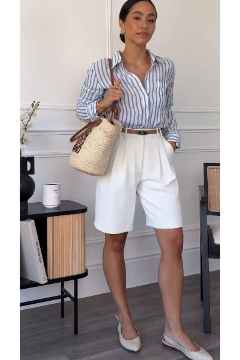 Discover chic and effortless ways to style white Bermuda shorts with these elevated outfit ideas. From tailored blazers and relaxed button-downs to statement tops and minimalist basics, this guide shows you how to create polished, on-trend looks for any occasion all summer long. White Bermuda Shorts Outfit Summer, White Bermuda Shorts Outfit Classy, White Bermuda Shorts Outfit Women,&nbsp; White Bermuda Shorts Outfit Aesthetic, White Bermuda Shorts Outfit Winter, White Bermuda Shorts Outfit Spring, White Bermuda Shorts Jeans Outfit, White Bermuda Shorts Outfit Work, White Bermuda Shorts Beach Outfit, White Bermuda Shorts Outfit Fall, White Bermuda Shorts With Shirt, What To Wear With White Bermuda Shorts, White Bermuda Shorts Outfit With Sneakers, What To Wear With White Bermuda Shorts