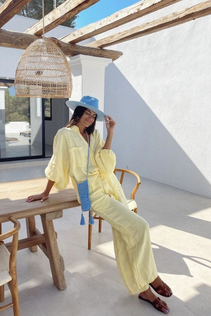 Discover how to style yellow linen pants with chic, effortless outfit ideas perfect for summer. From casual daytime looks to elevated tailored sets, this guide covers versatile styling tips, color pairings, and must-have accessories to help you create polished, fashion-forward outfits for any occasion. Yellow Linen Pants Outfit, Yellow Linen Pants Outfit Summer, Yellow Linen Pants Outfit Winter, Yellow Linen Pants Outfit Work, Yellow Linen Pants Outfit Hijab, Yellow Linen Pants Outfit Ideas, Yellow Linen Pants With Black Top, Beach, Yellow Linen Pants Styling, Yellow Linen Pants Fit, Yellow Linen Pants Outfit Aesthetic, Black Top, Yellow Linen Pants With White Shirt, With Blue Top, With Brown Top, What To Wear With Yellow Linen Pants, Butter Yellow Top With Linen Pants
