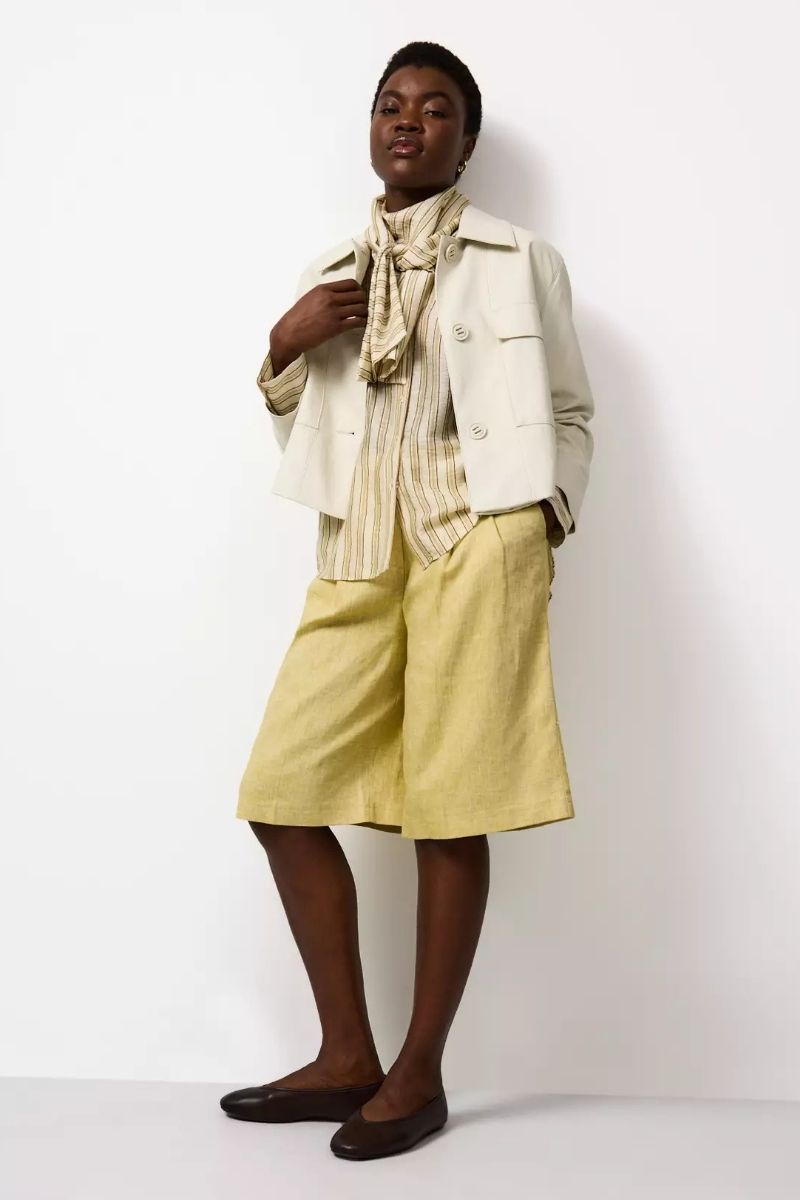 Discover how to style yellow linen shorts with 16 effortlessly chic outfit ideas perfect for summer. From relaxed linen sets to polished city looks, this guide covers styling tips, outfit inspiration, and must-have accessories to elevate your warm-weather wardrobe with ease and elegance.&nbsp;Yellow Linen Shorts Outfit, Yellow Linen Shorts Outfit Summer, Yellow Linen Shorts Set, Yellow Linen Shorts Outfit Ideas, Yellow Linen Shorts Outfit Women, Yellow Linen Shorts Casual Outfit, Yellow Linen Shorts Styled, Yellow Shorts Linen, Styling Yellow Linen Shorts, Pale Yellow Linen Shorts, How To Style Yellow Linen Shorts, Yellow Top Linen Shorts, What To Wear With Yellow Linen Shorts, Yellow Linen Shirt With Shorts, Outfits With Yellow Linen Shorts