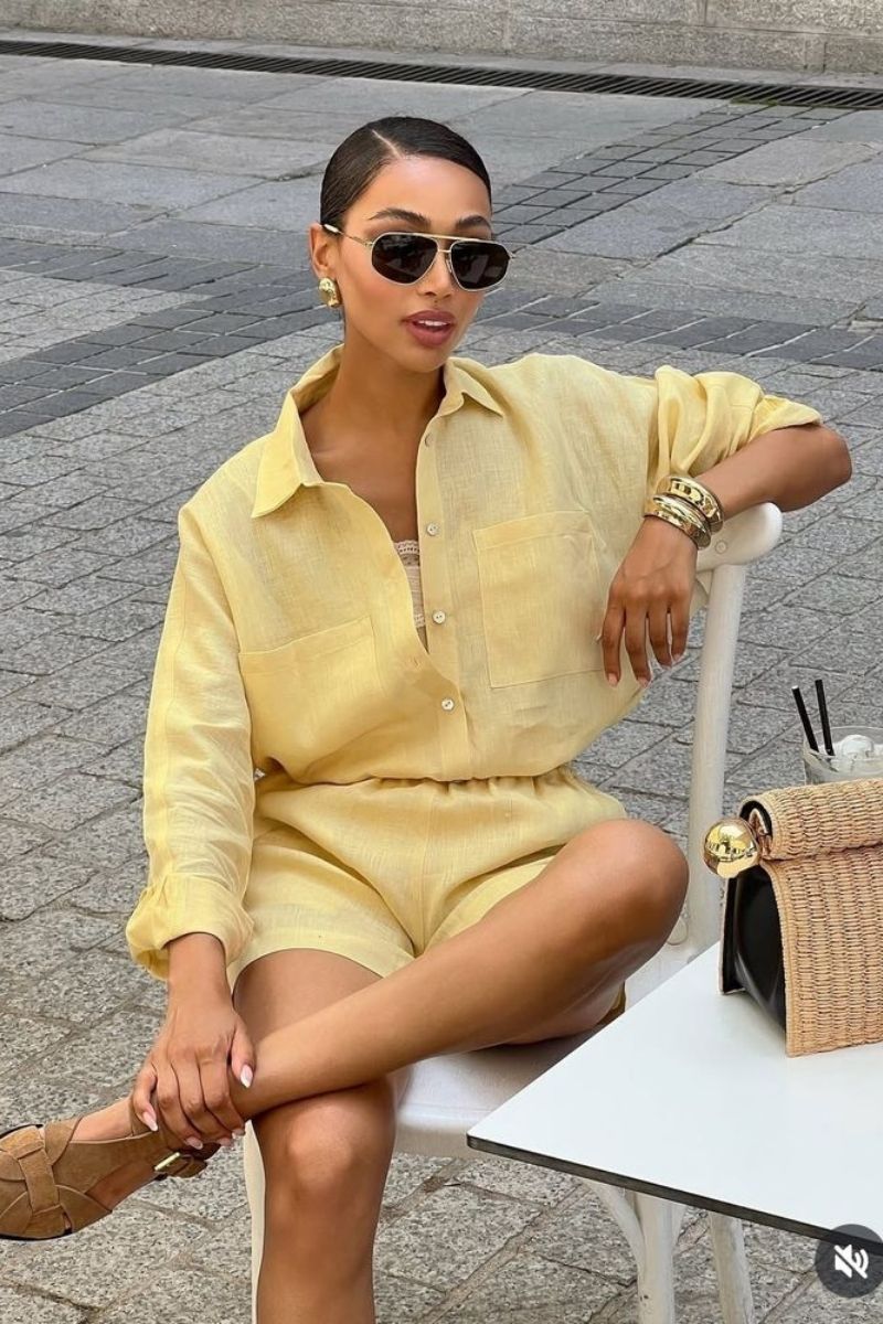 Discover chic and effortless yellow shorts outfit ideas you can wear all season long. From tailored Bermuda styles to casual streetwear looks, this guide breaks down how to style yellow shorts with blazers, tees, and statement accessories for every occasion—perfect for elevating your everyday wardrobe with ease. Yellow Shorts Outfit Summer, Yellow Shorts Outfit Summer Casual, Yellow Shorts Outfit Ideas, Yellow Shorts Outfit Aesthetic, Yellow Shorts Styled, Yellow Shorts With Black Top, Yellow Shorts With Blue Top, Yellow Shorts With Boots, Yellow Shorts With Belt, Yellow Shorts With Denim Shirt, White Shirt, Yellow Shorts With Pink Top, What Goes With Butter Yellow Shorts, What Goes Well With Yellow Shorts, What Color To Wear With Yellow Shorts, What Goes Good With Yellow Shorts